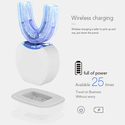 Intelligent Automatic U Type Modes Tooth Brush Sonic Electric Toothbrush USB Rechargeable Tooth Whitening Blue Light