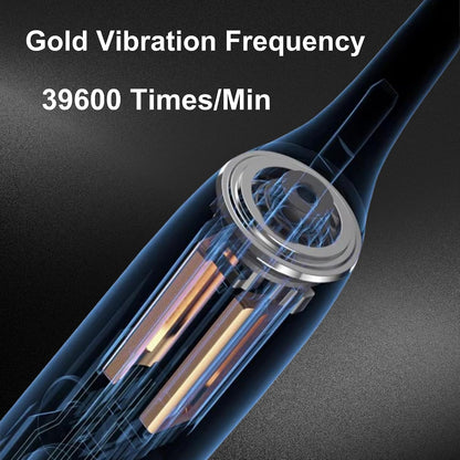 6 Blue LED Whitening Electric Toothbrush| Electric Toothbrush for Adults | 4 Modes with Smart Timer Plaque Removal & Memory Function | 2Heads | IPX7 Waterproof |Travel Case |Wirelesscharger