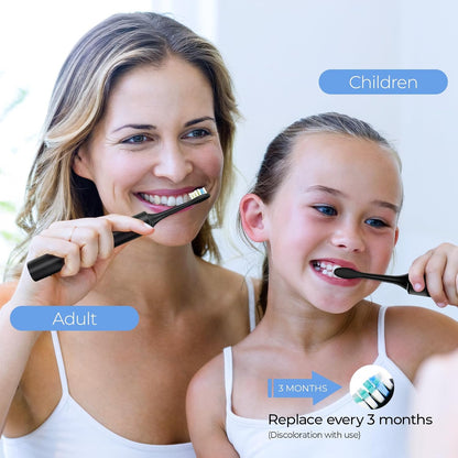 Sonic Electric Toothbrush for Adults |  5 Modes Black Power Sonic Rechargeable Electric Toothbrush with 8 Brush Heads and Travel Case